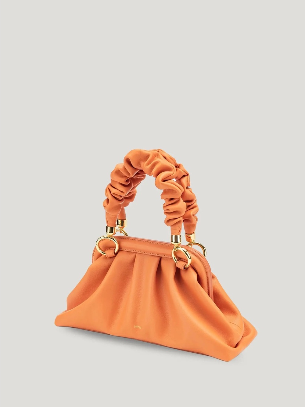 JW PEI Ruched Scrunchie Handle Shoulder Bag in Bright Orange